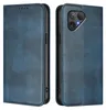 A blue leather flip case for a Fairphone 5, shown from two angles. Produktbild-Vorschau