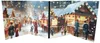 An open advent calendar showing a winter market scene with stalls and people. Produktbild-Vorschau