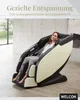 A woman is relaxing in a massage chair in a modern living room. Podgląd zdjęcia produktu