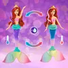 Two Ariel mermaid dolls are shown side-by-side, demonstrating a color-changing feature with water. Anteprima dell’immagine prodotto