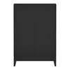 A black cabinet with two doors, shown from the front on a white background. Voir les images du produit