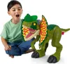 A young boy is playing with a large toy dinosaur. Náhled obrázku produktu