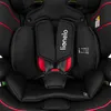Close-up of a black car seat with red trim and safety harness. Náhľad obrázku produktu