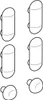 A collection of white line drawings of toilet seat buffers. Anteprima dell’immagine prodotto