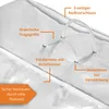 Close-up view of a white storage bag with labels pointing out its features. Anteprima dell’immagine prodotto