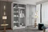 Šatní skříň MILINA - 100 cm, bílá / černá Náhled obrázku produktu 2