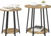 Beistelltisch-Set mit Regal 2 pcs Artisan Eiche und Schwarz Produktbild-Vorschau 2