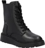 A black leather lace-up boot with a thick sole, shown from a side angle against a white background. Podgląd zdjęcia produktu