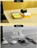 A split image showing a messy charging setup before and a clean, organized charging setup after using a wireless charging station. Voir les images du produit
