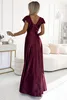Numoco Abito da cerimonia donna Crysral bordeaux M Anteprima dell’immagine prodotto 3