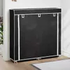 vidaXL Látkový botník s krytom 115 x 28 x 110 cm čierny Náhľad obrázku produktu 1