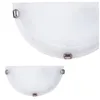 Two white, semi-circular wall lights with brushed metal accents against a white background. Produktbild-Vorschau