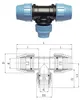 Unidelta PP T-Stück  63x40x63mm mit Klemmverschraubung Produktbild-Vorschau 2