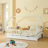 en.casa® Ausziehbett Unterbett Ydre, Holz, Weiß, mit Rollen Produktbild-Vorschau 2
