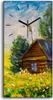 Dekor Leinwand Uhr Wandbilder 30x60 Gemälde Wiese Hütte Produktbild-Vorschau 1