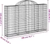 Gabionen mit Hochbogen 15Stk. 200x30x120/140cm Verzinktes Produktbild-Vorschau 6