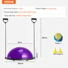 A diagram showing a balance ball trainer with dimensions and included accessories. Produktbild-Vorschau