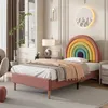 A child's bedroom with a rainbow-themed bed. Produktbild-Vorschau