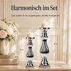 2er Set Kerzenleuchte 32 & 39 cm Silber Keramik Hochglanz Produktbild-Vorschau 3