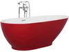 BELIANI Badewanne Rot Freistehend 173 x 82 cm Walnussform Produktbild-Vorschau 3