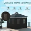 Outsunny Pavillon 3 x 3 m Gartenzelt mit Seitenwand Produktbild-Vorschau 5