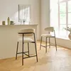 CALICOSY - Lot de 2 tabourets en tissu chiné et pieds en Voir les images du produit 2