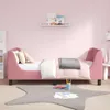 vidaXL Kinderbettgestell mit Kopfteil Rosa 80 x 160 cm Samt Produktbild-Vorschau 3
