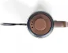 A top-down view of a black electric kettle with a wooden lid and handle, set against a white background. Anteprima dell’immagine prodotto