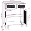 vidaXL Příborník černý 60x30x75cm Masivní borovice a Náhled obrázku produktu 8