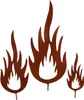 UNUS® Gartenstecker Flammen Feuer zum Schrauben 3er Set Produktbild-Vorschau 1