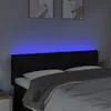 vidaXL LED Kopfteil Schwarz 144x7x78/88 cm Stoff - LED Produktbild-Vorschau 3