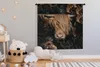 MuchoWow® Wandteppich Wandbehang Schottisches Hochlandrind Produktbild-Vorschau 3