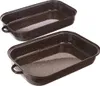 Two brown enamel roasting pans are shown against a white background. Produktbild-Vorschau