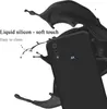 A black phone case is shown with black liquid splashes around it. Podgląd zdjęcia produktu