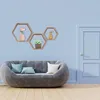 Set aus 3 Sechseckigen Wandregalen aus Massivholz Produktbild-Vorschau 5