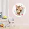 Sticker Kreis für Mädchen GIRAFFE Tier Schmetterling Blumen Produktbild-Vorschau 6