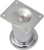 A single chrome furniture leg with a square mounting plate is shown against a white background. Náhled obrázku produktu