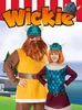 Two people dressed as Vikings, one adult and one child, posing for a promotional image with the word "Wickie" above them. Produktbild-Vorschau