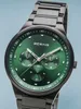 A close-up shot of a Bering men's watch with a green dial and black metal strap. Anteprima dell’immagine prodotto