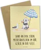 Mr. & Mrs. Panda Grußkarte Sommer Meer Glück - Gelb Pastell Produktbild-Vorschau 1