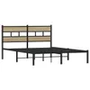 vidaXL Metallbett ohne Matratze Sonoma-Eiche 160x200 cm Produktbild-Vorschau 3