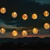 Solar Lichterkette mit 10 runden Lampions in Rattan Optik - Produktbild-Vorschau 1