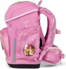 A side view of a pink school backpack with white stars. Produktbild-Vorschau