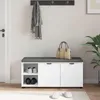 Panca da ingresso vidaXL con cuscini, ripiano e ante, Anteprima dell’immagine prodotto 4