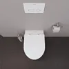A top-down view of a toilet and its accessories in a bathroom. Produktbild-Vorschau