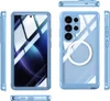 Multiple views of a light blue phone case with a MagSafe ring on the back. Náhled obrázku produktu