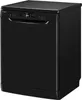 A black dishwasher shown from a three-quarter front view against a white background. Podgląd zdjęcia produktu