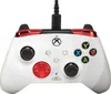 A white and red Xbox controller with a black cable attached. Produktbild-Vorschau