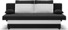 A black and white sofa bed is shown from the front. Produktbild-Vorschau