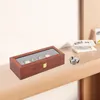 6 Zellen Uhrenbox Gitter aus Holz und Samtstoff Vintage Produktbild-Vorschau 3